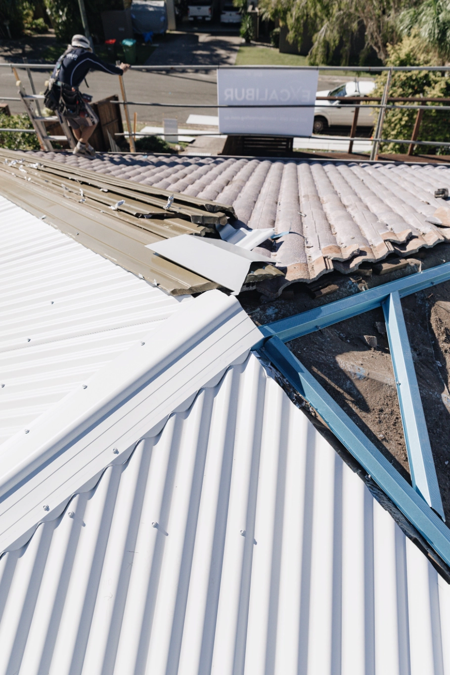 residential roof conversion tile to metal installation process